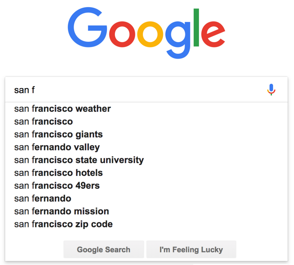 Google search bar design